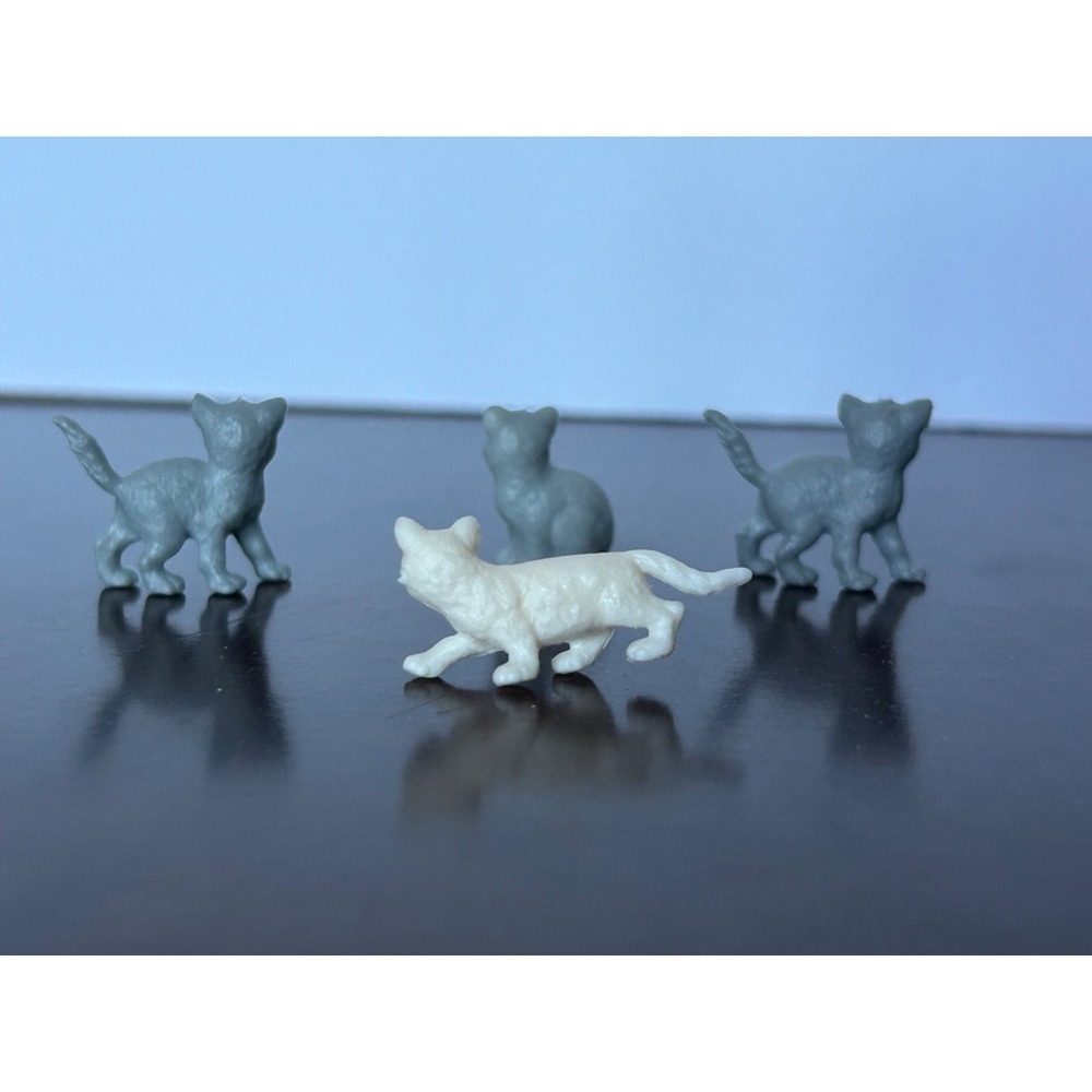 Miniature Cat Kitten Figurines Assorted Plastic Rubber Dollhouse Pets - Picture 4 of 7